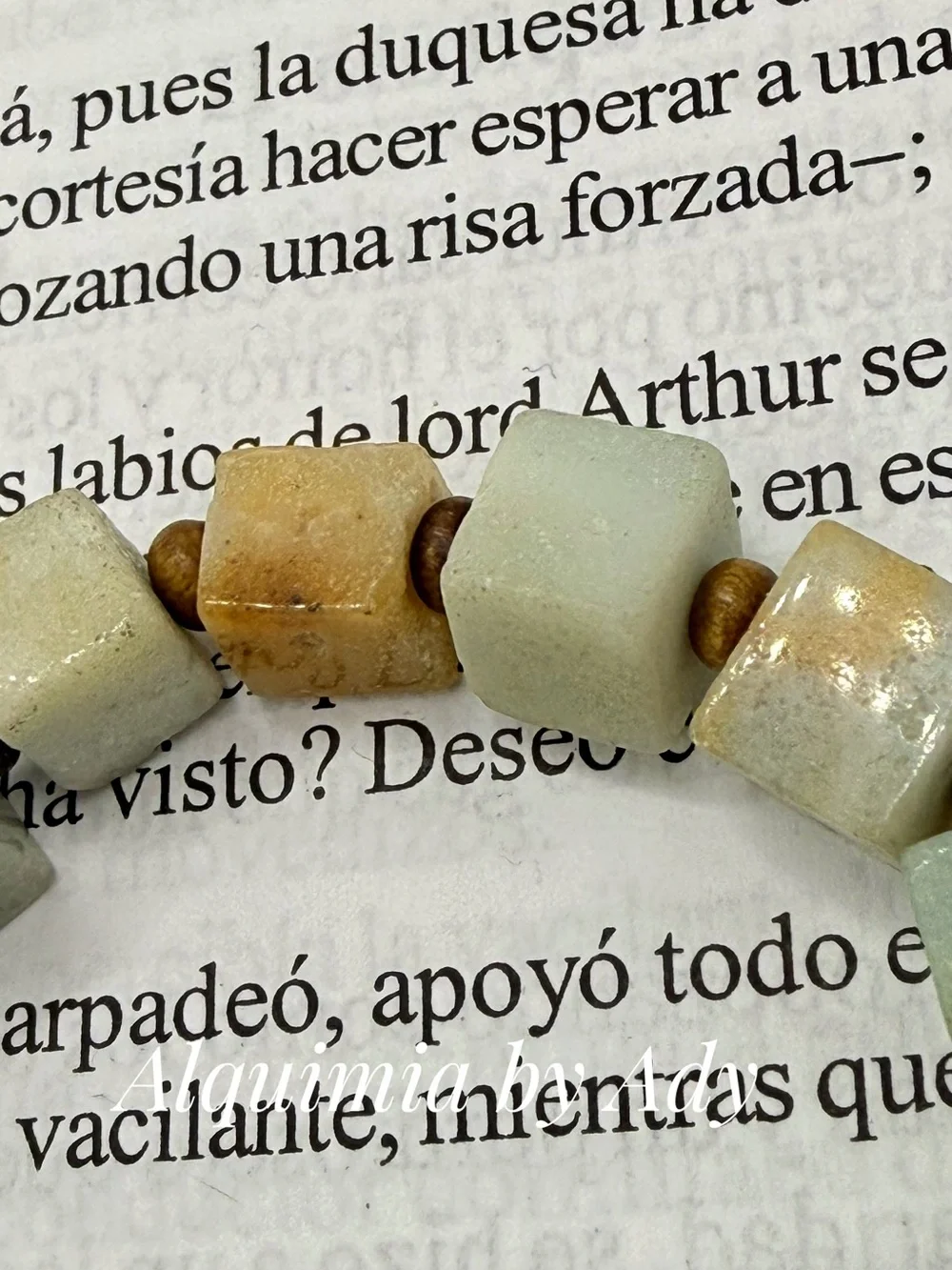 Amazonite chunky cubes statement bracelet